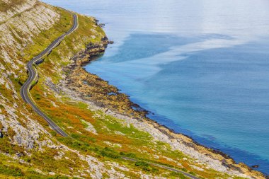 Galway bay içinde geçmiş, Fanore, Clare, İrlanda ile Burren yol iz