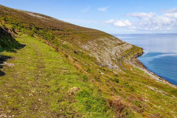 Burren Way Trail Galway Bay Background Fanore Clare Irlanda — Fotografia de Stock