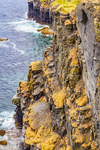Falésias Moher Com Pássaros Rochas Oceano Doolin Clare Irlanda — Fotografia de Stock