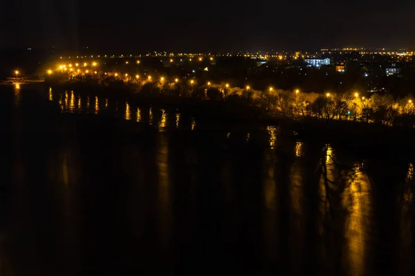 Tree Shadows Night Shannon River Limerick Ireland — Stock Photo, Image