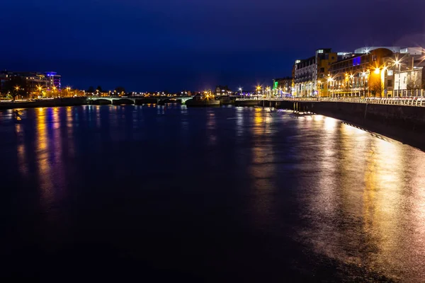 City Lights Shannon River Limerick Ireland — Stock Photo, Image