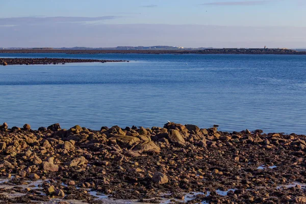 Kayalar ve kum plajda tuz hill, Galway, İrlanda