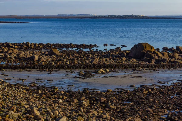 Rotsen Zand Strand Zout Hill Galway Ierland — Stockfoto