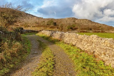 Burren dağlar, Ballyvaughan, Galway, İrlanda iz