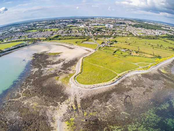 Aerial view of park in Ballyloughane Beach — Stock Photo, Image