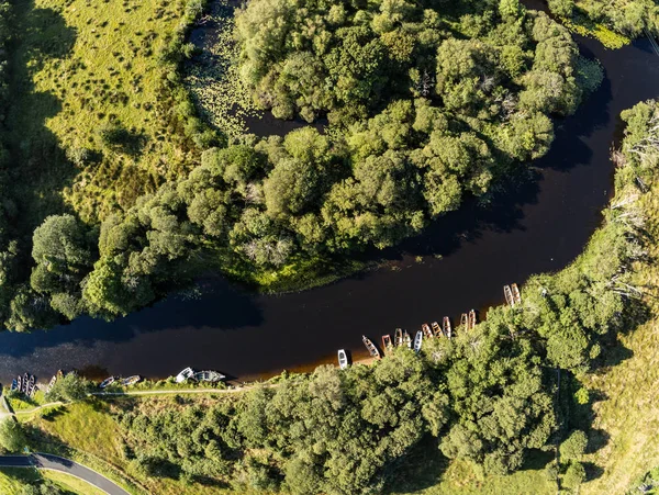 Aerial view of boats in Owenriff river