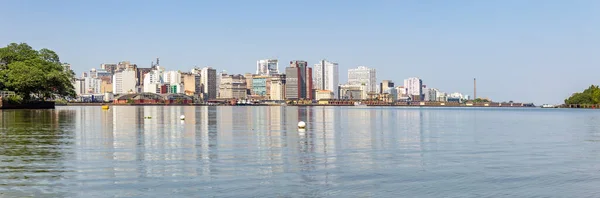 Panoráma Épületekkel Porto Alegre Városban Guaiba Folyóban Rio Grande Sul — Stock Fotó