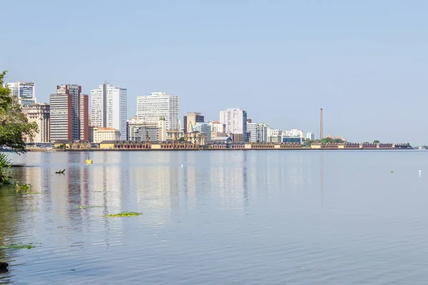 Épületek Porto Alegre Városban Guaiba Folyóban Rio Grande Sul Brazília — Stock Fotó