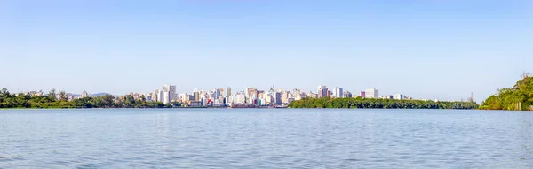 Panorama Com Edifícios Cidade Porto Alegre Rio Guaiba Rio Grande — Fotografia de Stock