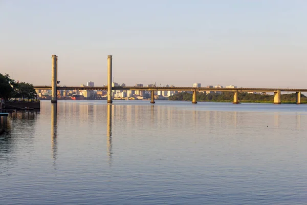 Puente Sobre Río Guaiba Porto Alegre Rio Grande Sul Brasil — Foto de Stock