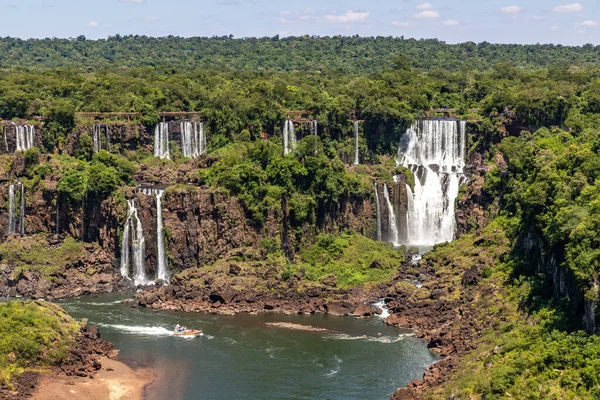 Skog Vattenfall Och Flod Med Klippor Foz Iguacu Parana Brasilien — Stockfoto