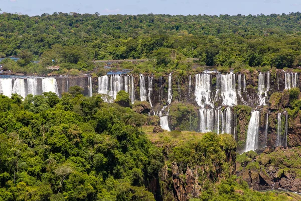 Erdő Vízesések Folyó Sziklákkal Foz Iguacu Parana Brazília — Stock Fotó