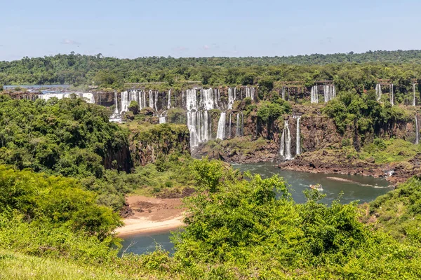 Wald Wasserfälle Und Fluss Mit Felsen Foz Iguacu Parana Brasilien — Stockfoto