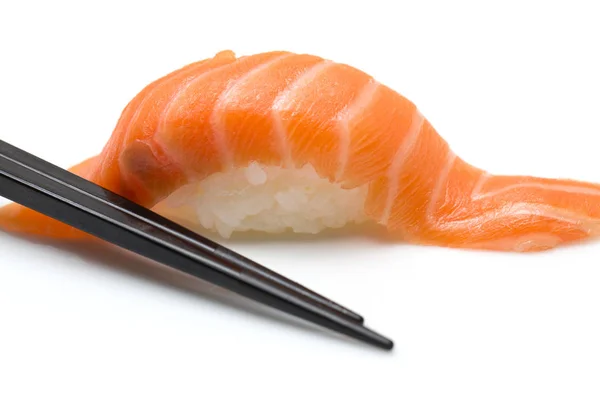 Salmon Sushi Chopsticks — Stock Photo, Image
