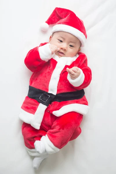 Boże Narodzenie Santa Claus Azjatki Baby Boy Szczęśliwego Nowego Roku — Zdjęcie stockowe