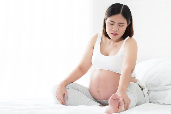 Pregnant Women Cramp Leg — Stock Photo, Image
