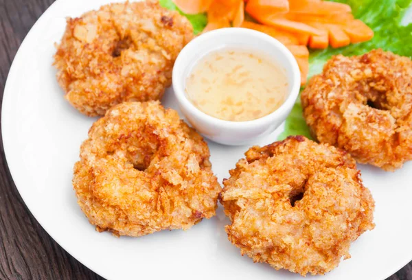 Fried Shrimp Cake Thai Food Name Tod Mun Goong — Stock Photo, Image