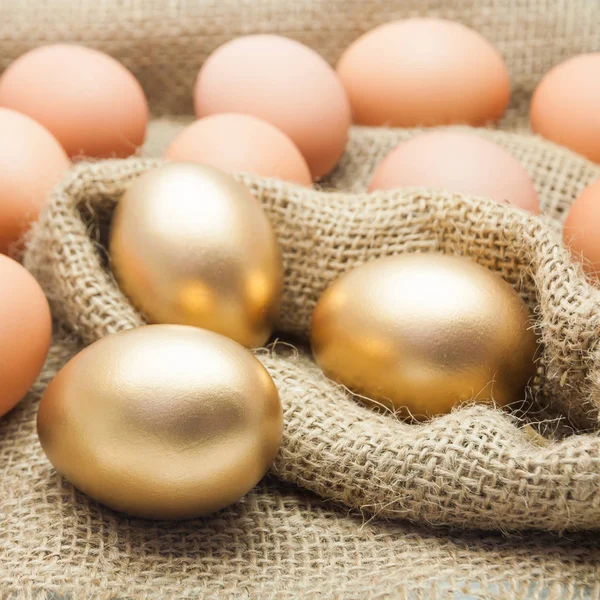 Golden Eggs Hen Eggs — Stock Photo, Image