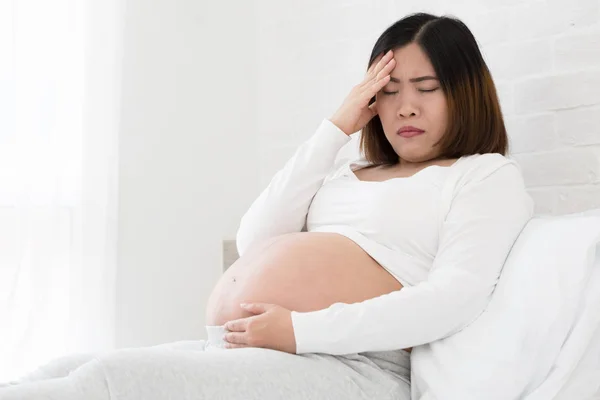 Pregnant Women Discomforts Feeling Stressed Pregnancy — Stock Photo, Image