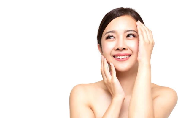 Happy beautiful young Asian woman with clean fresh skin, Girl be — Stock Photo, Image