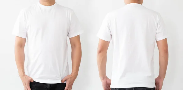 Beyaz T-Shirt ön ve arka, Tasarım baskı için Mockup şablonu