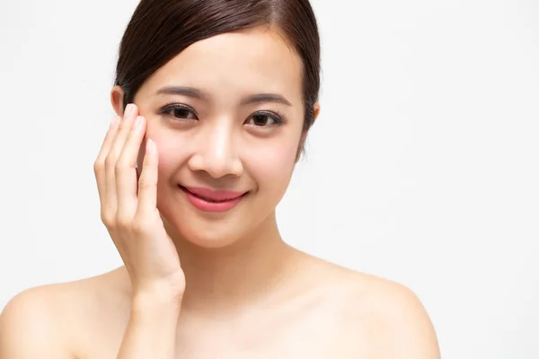 Beautiful Young Asian woman with clean fresh skin, Facial treatment and cosmetology beauty and spa concept — Stock Photo, Image