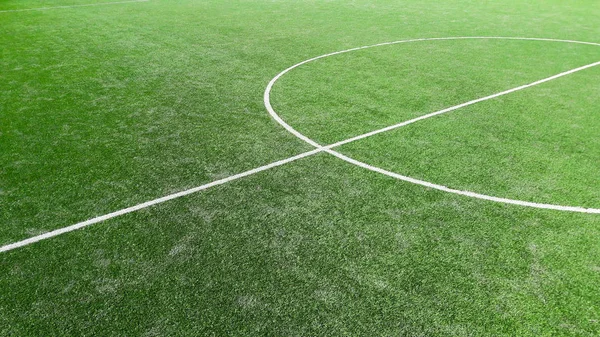 绿色的足球场线 — 图库照片