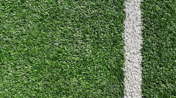 Foto Campo Sportivo Erba Sintetica Verde Con Linea Bianca Scattata — Foto Stock