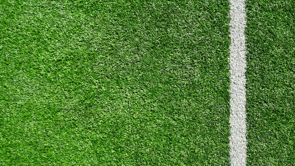 Foto Campo Sportivo Erba Sintetica Verde Con Linea Bianca Scattata — Foto Stock