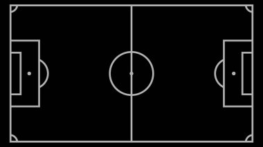 Üst görünümden futbol alanının. Siyah spor arka plan.