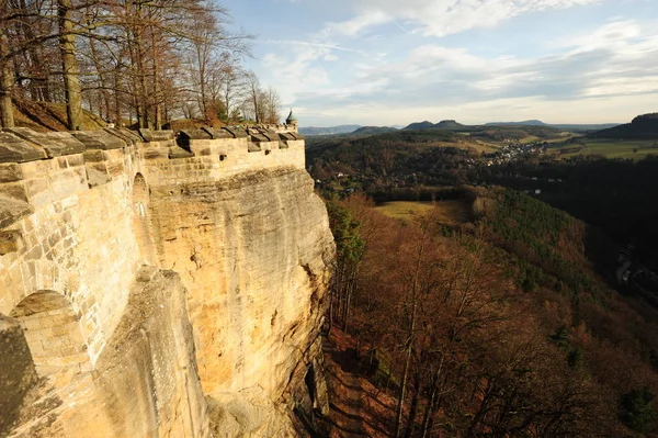 View Koenigstein Fortress Surrounding Saxon Switzerland — Stock Photo, Image