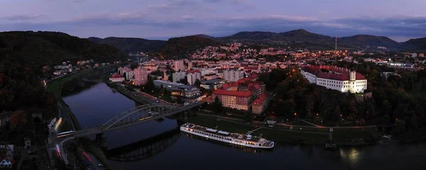 Vista Bela Cidade Decin Norte Boêmia — Fotografia de Stock