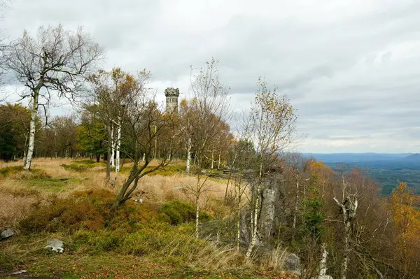 Efterårslandskab Klipper Skove Alle Smukt Farvede - Stock-foto