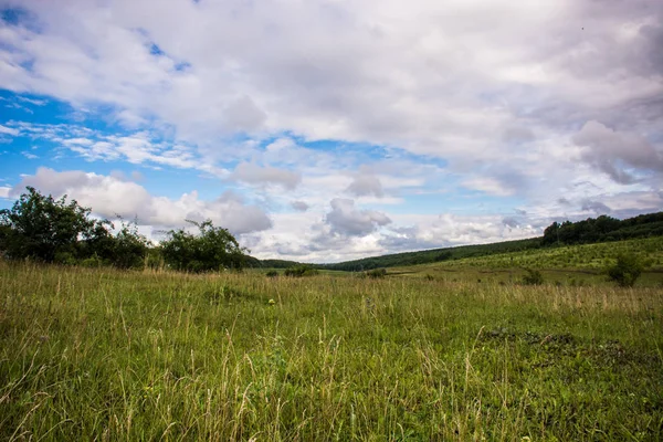 Rural Meadow Dramatic Sky Clouded — Stock Photo, Image