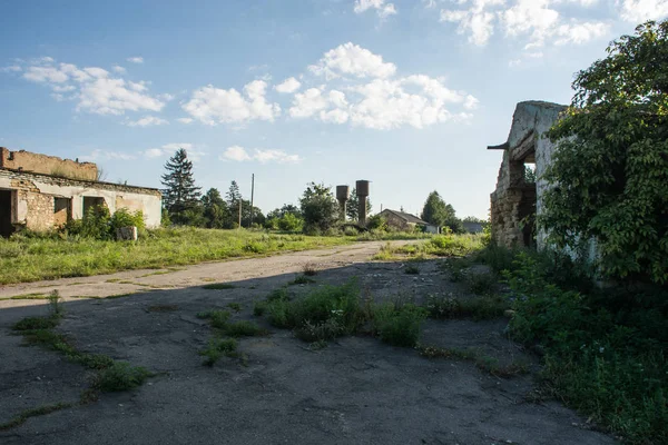 Elhagyott Területén Régi Szovjet Farm Általános Áttekintés Ukrajna 2018 — Stock Fotó