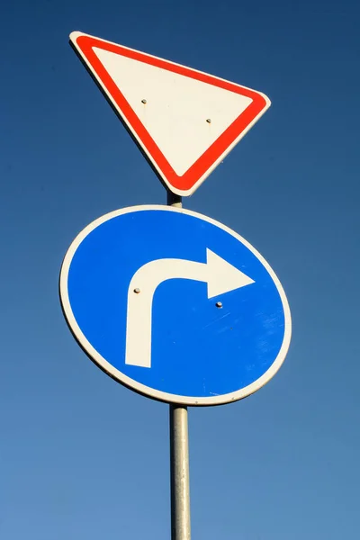Traffic Signs Give Way Arrow Direction