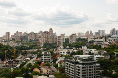 Kiev, Ukrayna Temmuz 2019 - Elite District Pechersk Modern Apartmanlar