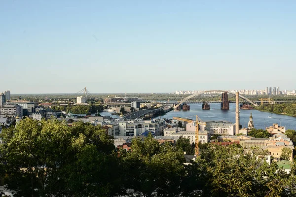 Dnipro Nehri Manzaralı Kiev Cityscape Panorama — Stok fotoğraf