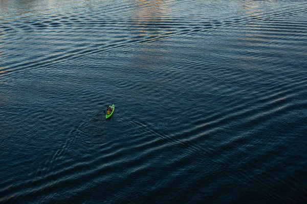 Caiaque Verde Rio Dnipro Avtividades Verão Kiev — Fotografia de Stock