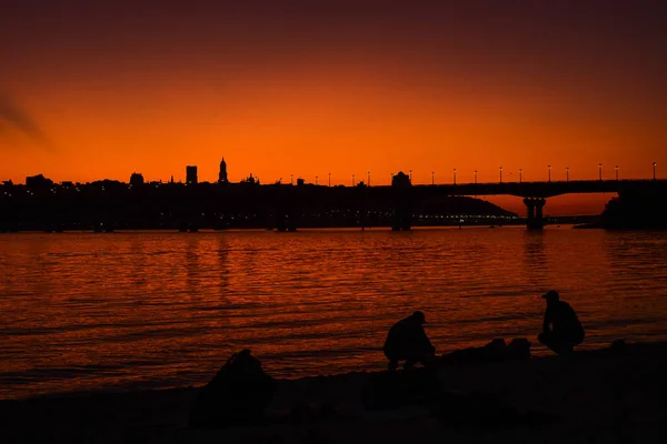 夏の夕日のキエフスカイライン — ストック写真