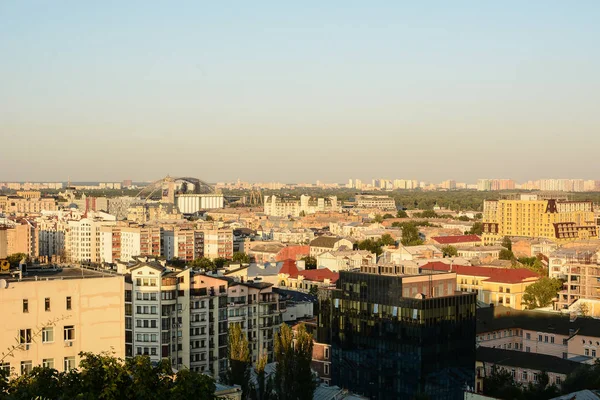 Cidade Kiev Vista Superior Sobre Distrito Podil Monte Shchekavytsya — Fotografia de Stock