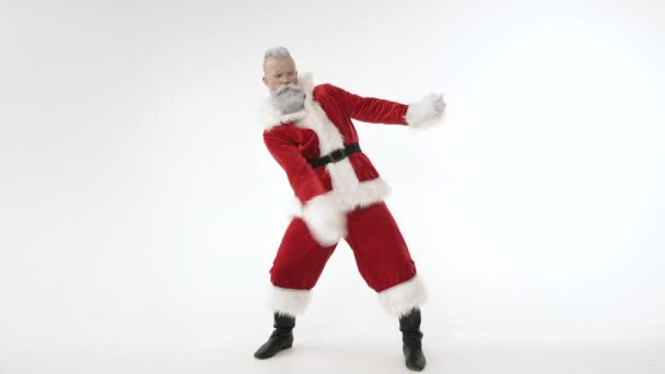 Dança ativa do Papai Noel para diversão música energética, feliz Ano Novo, Feliz Natal — Vídeo de Stock