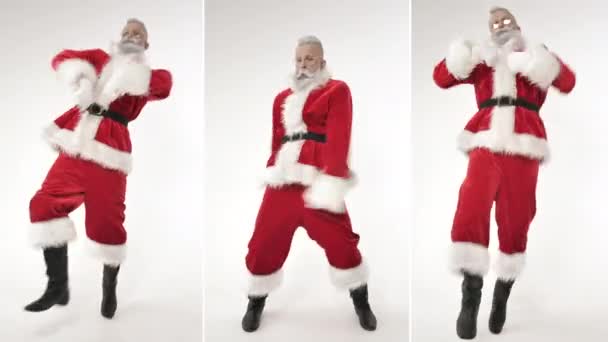 즐거운 산타클로스의 활기찬 춤 행복 한 휴일 축하 — 비디오