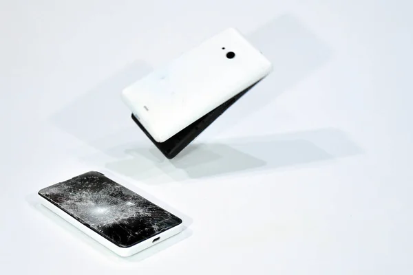 Cellulare Con Schermo Rotto Martello — Foto Stock