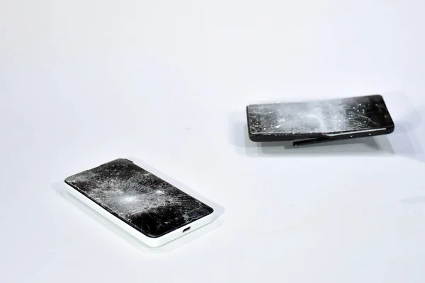 Cell Phone Screen Broken Hammer — Stock Photo, Image