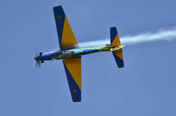 Pirassununga Brazil May 2017 Super Tucano Formation Flight Brazilian Smoke — Stock Photo, Image