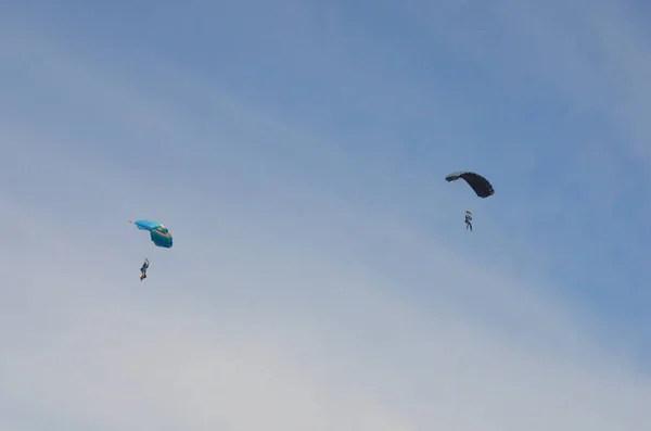 Jaboticabal Brasil Agosto 2015 Paracaidista Aterrizando —  Fotos de Stock
