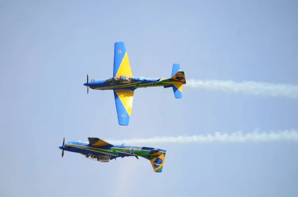 Pirassunununga Brasile Agosto 2015 Volo Formazione Super Tucano Dello Smoke — Foto Stock