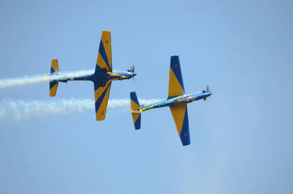 Pirassunununga Brasile Agosto 2015 Volo Formazione Super Tucano Dello Smoke — Foto Stock