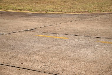 Texture of military runway. Airport ground marks.